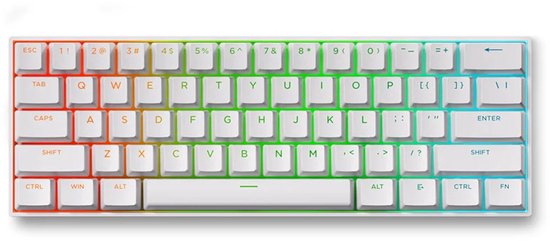 MCHOSE Ace 60 Pro - Hall Effect - Magnetische Switch - Aluminium Behuizing - Gaming Keyboard - Uranus Switch - 60% Layout - Cherry Profile - RGB Backlight - PBT Shine Through - Wit