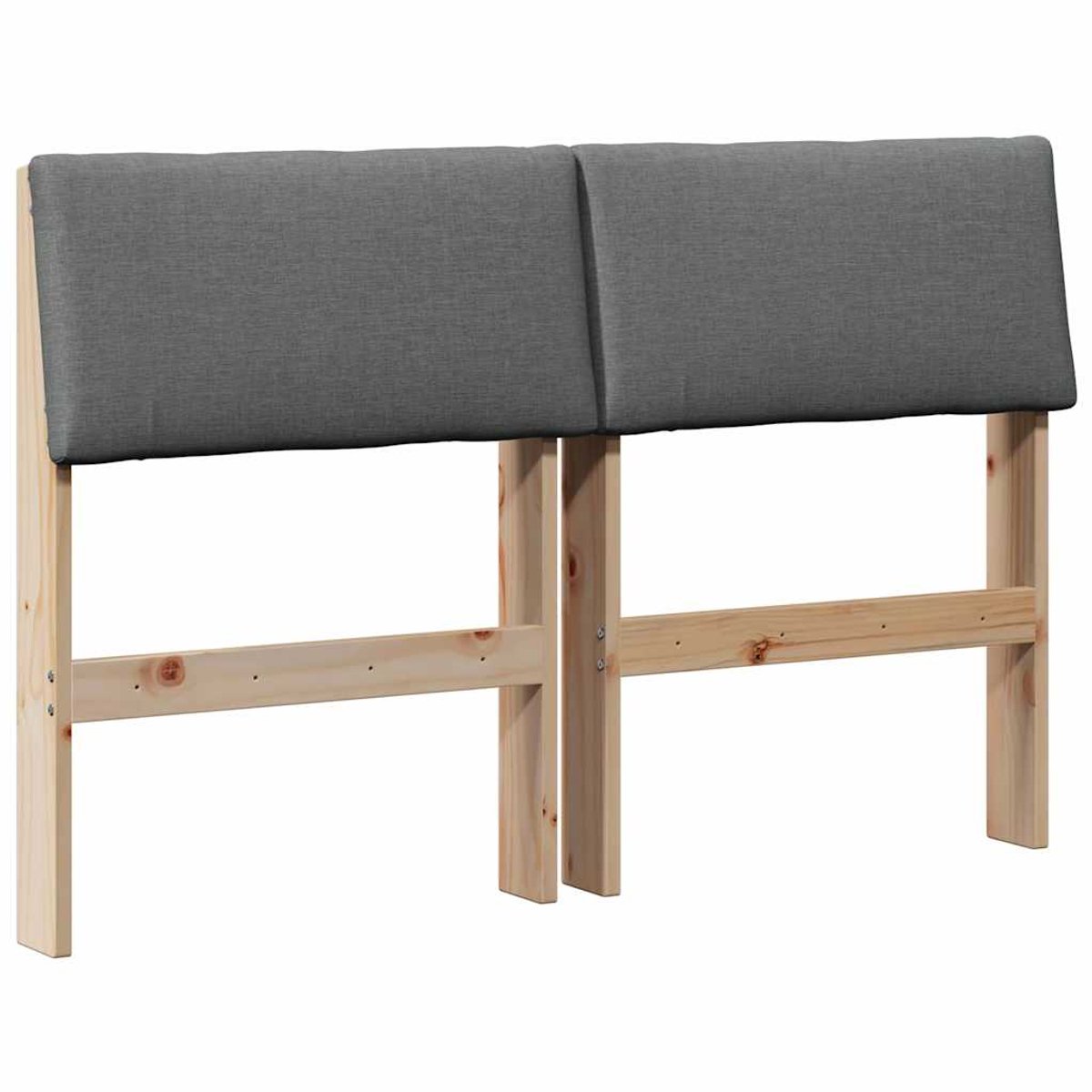 vidaXL Gestoffeerd - hoofdbord - Donkergrijs - 120 - cm - Massief - grenenhout