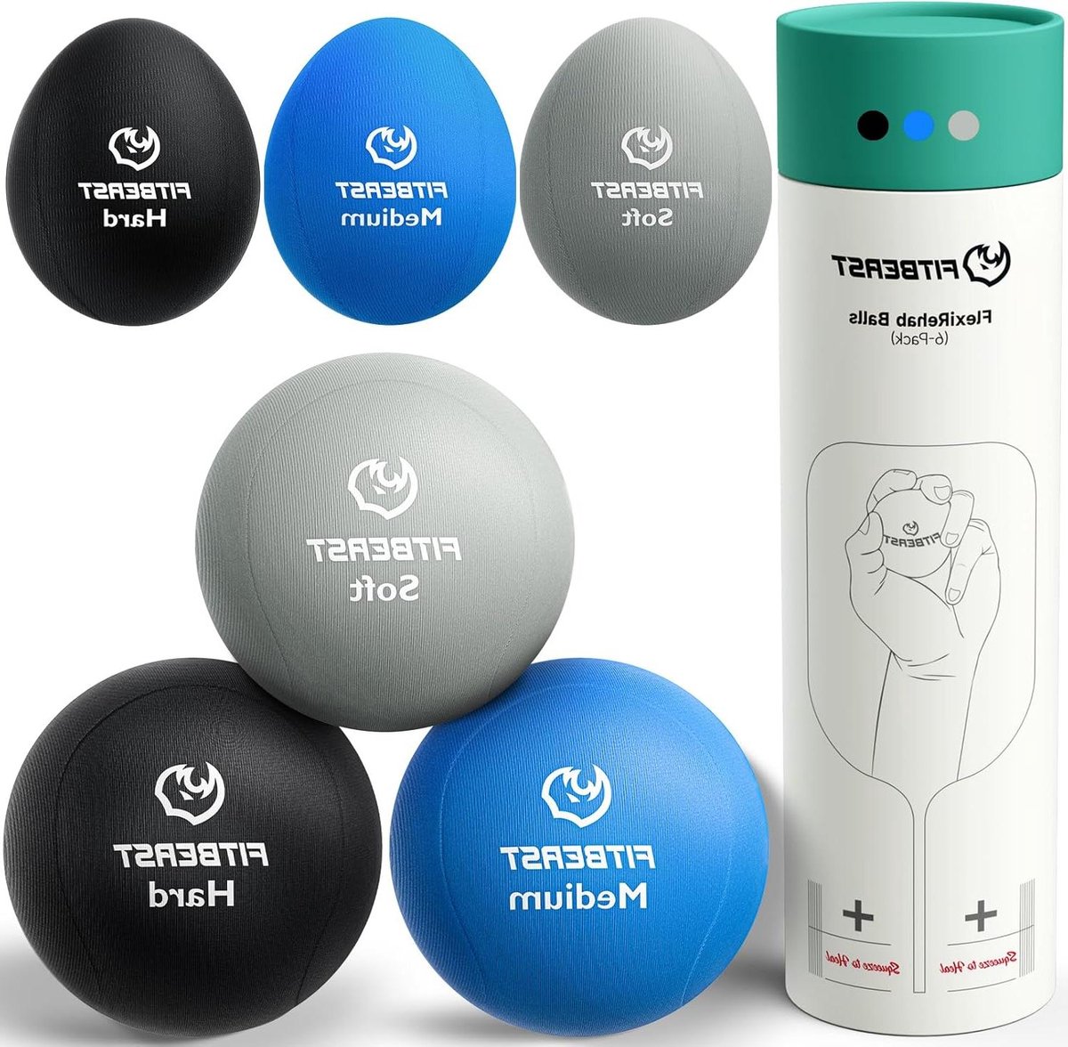 Provento- Handtherapieballen voor Volwassenen - Stressballen - Tri-Densiteit - Artrose Verlichting - Handoefenbal - Fysieke Therapie - Knijpballen - Geschikt voor Volwassenen - Blauw