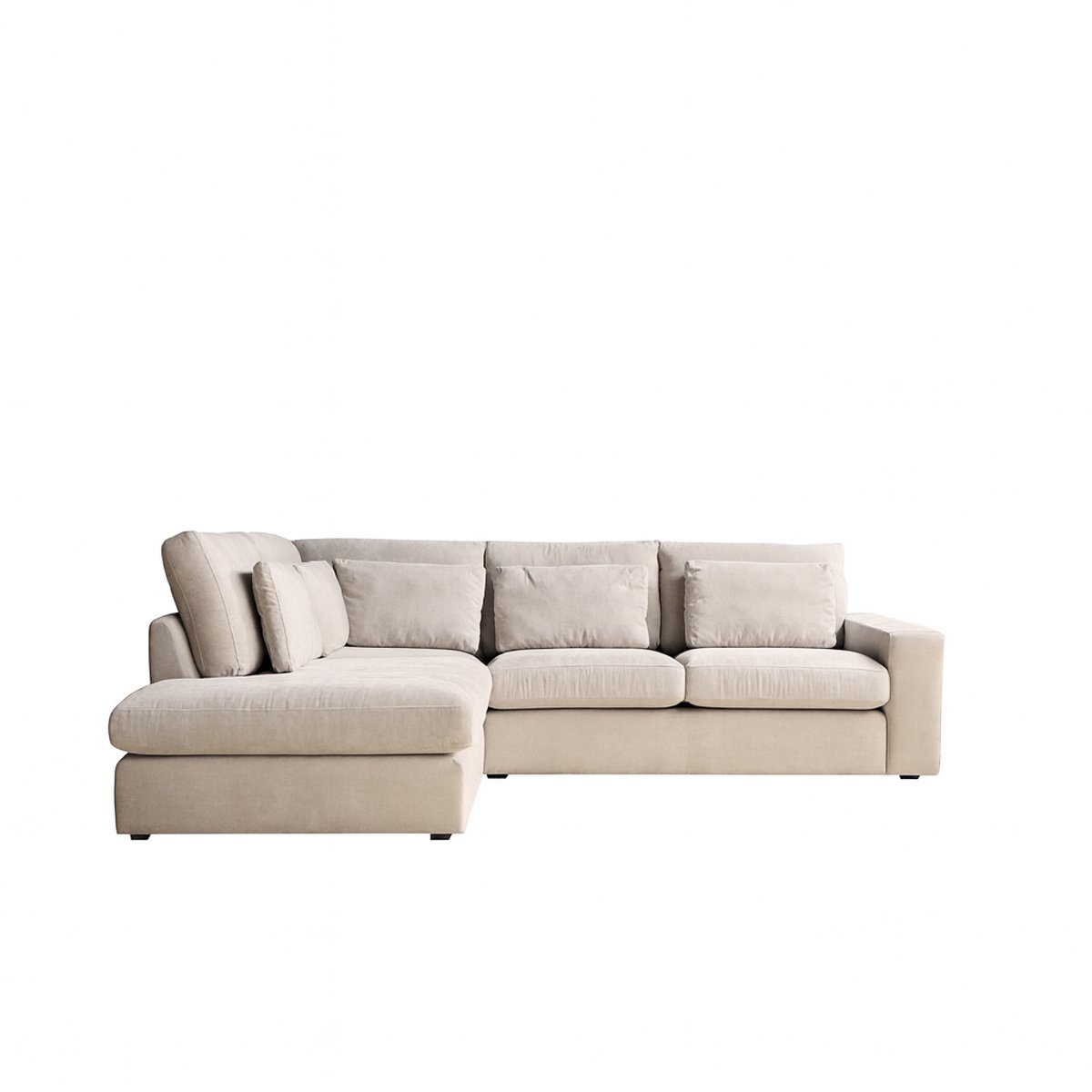 Mysofa Hoekbank Jesse - Beige Stof Links - 271x222x92cm