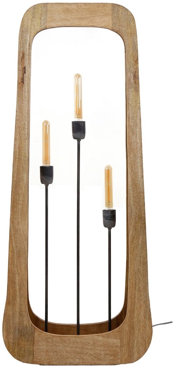 AnLi Style Vloerlamp Bray 3-lichts / Massief mango