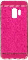 ADEL Kunstleren Back Cover Hoesje Geschikt voor Samsung Galaxy S9 - Roze