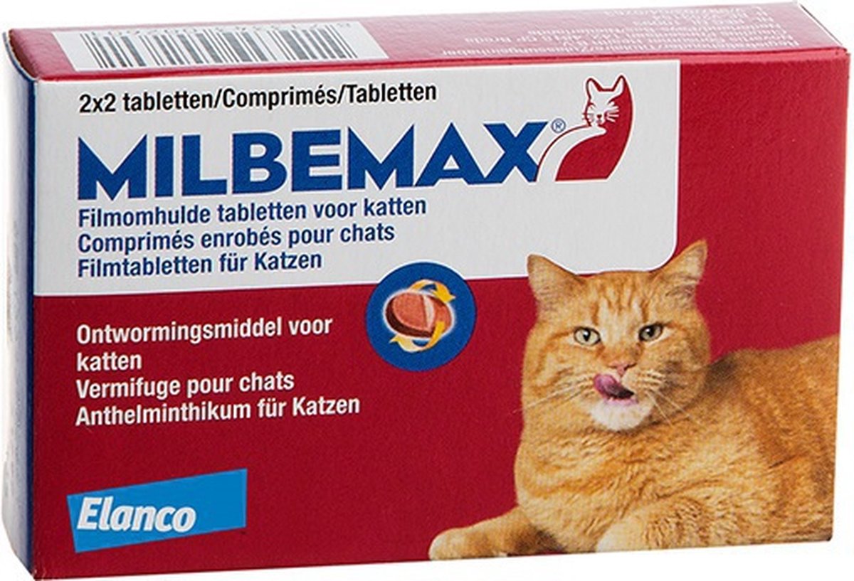 onstabiel gen Onzeker Milbemax Kat Ontwormingsmiddel 2 x 2 tabletten | bol.com
