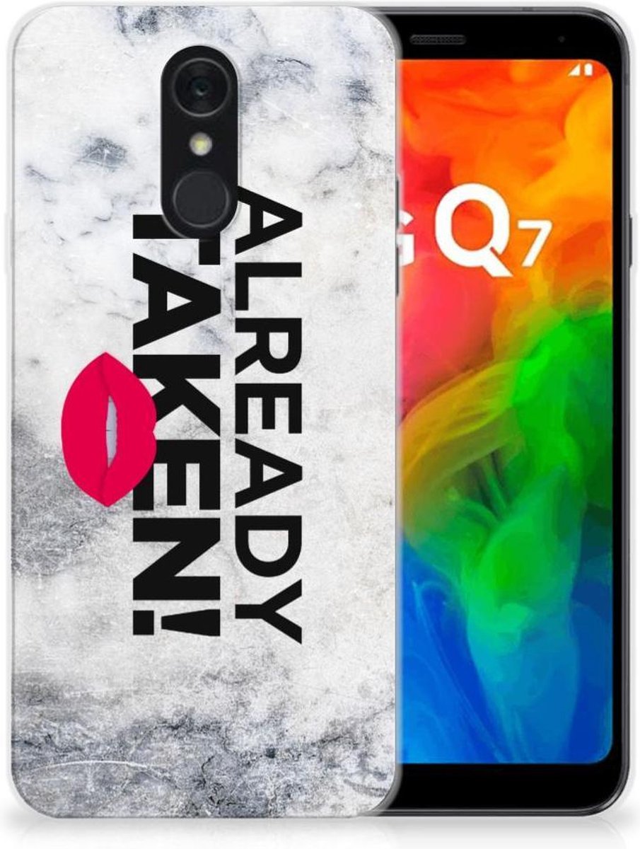 LG Q7 Siliconen hoesje met naam Already Taken White
