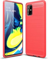 Armor Brushed TPU Back Cover - Samsung Galaxy A71 Hoesje - Rood