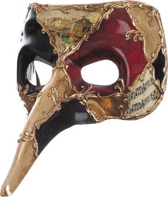 Venetiaanse masker lange gouden neus | bol.com