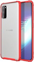 Samsung Galaxy S20 Hoesje Slim Fit Hybride Transparant/Rood