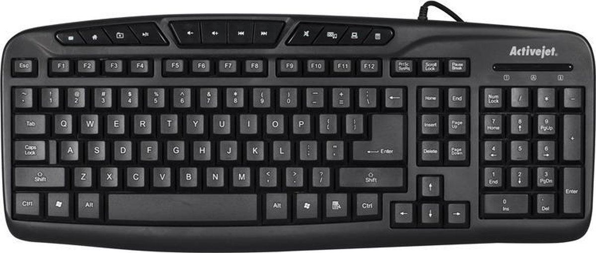 Activejet K-3113 toetsenbord USB QWERTY US International Zwart