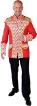 Middeleeuwen & Renaissance Kostuum | Jas Overdadig Brokaat Kroonprins Rood Man | Large | Carnaval kostuum | Verkleedkleding