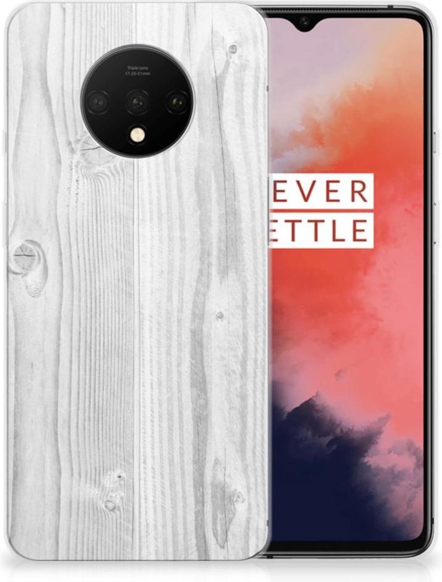 OnePlus 7T Bumper Hoesje White Wood