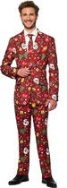 Suitmeister Christmas Red - Mannen Kostuum - Kerst - Lichtjes - Rood - Maat M