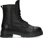 Sacha - Dames - Zwarte leren veterlaarsjes - Maat 41