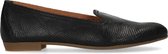 Sacha - Dames - Zwarte leren loafers met structuur - Maat 37