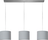 Home Sweet Home hanglamp Bling - verlichtingspendel Beam inclusief 3 lampenkappen - lampenkap 25/25/19cm - pendel lengte 100 cm - geschikt voor E27 LED lamp - lichtgrijs