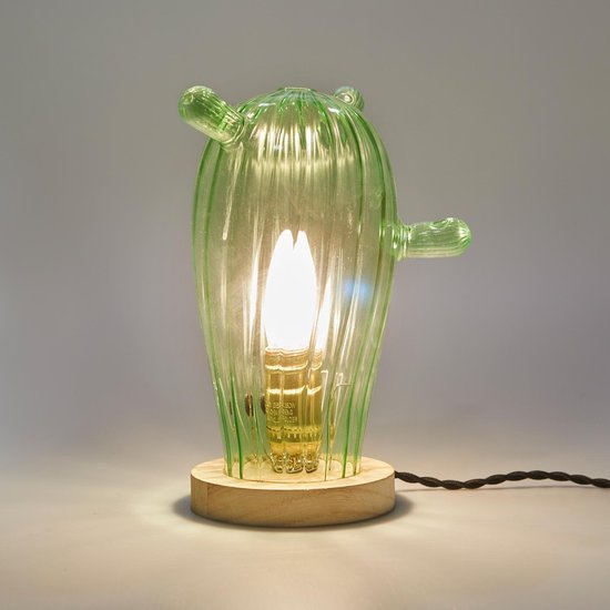Balvi Glazen Cactus Lamp - Mexico/lichtgroen