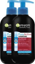 Garnier - Skin Active Anti Mee-Eter Reinigingsgel Charcoal - 2 x 200 ml - Tegen puistjes, mee-eters en overtollig talg - Voordeelverpakking