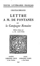 Textes littéraires français - Lettre à M. de Fontanes sur la Campagne Romaine