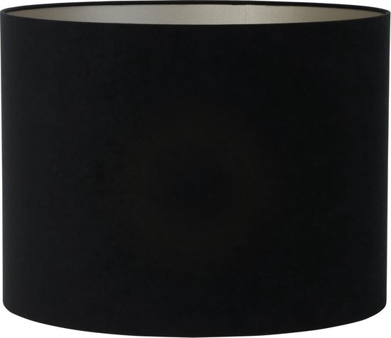 bol.com | Light & Living Velours - Cilinder Lampenkap - Ø40 x 30 cm - Zwart