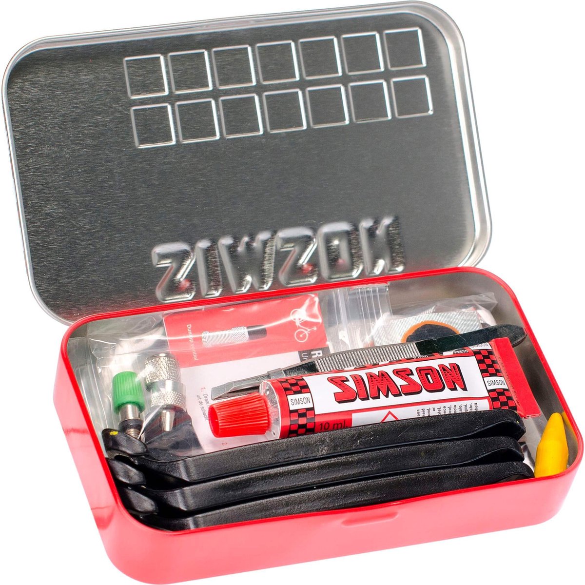 Simson fietsband reparatieset select - banden plakset - lekke band - onderweg thumbnail 2