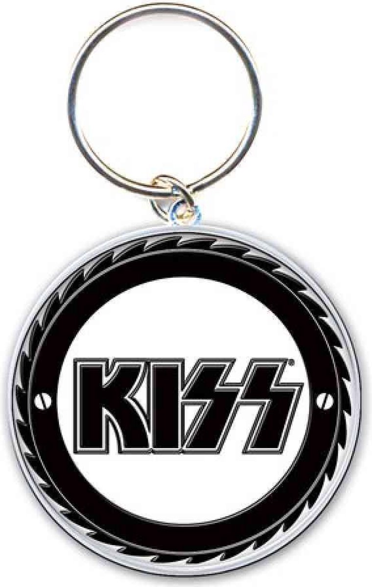 Kiss - Buzzsaw Sleutelhanger - Zwart/Wit