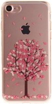 GadgetBay Doorzichtige roze bloesem boom iPhone 7 iPhone 8 TPU hoesje case