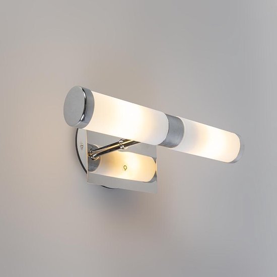 QAZQA bath - Moderne Wandlamp voor binnen voor badkamer - 2 lichts - D 115  mm - Chroom - | bol.com