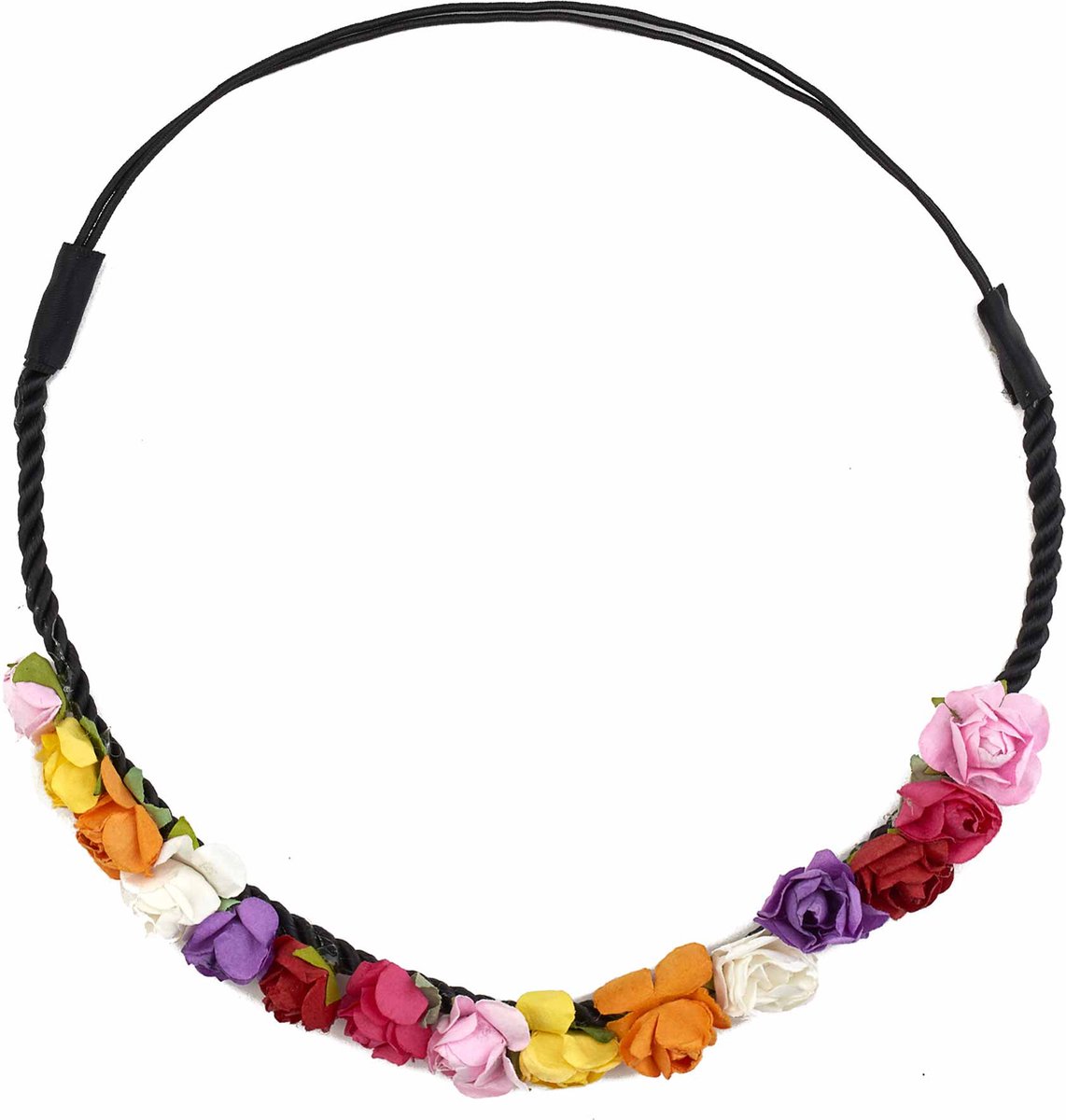 Vegaoo - Veelkleurige bloemen krans voor dames