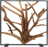 Gaaf kamerscherm Tulum Teak Roomdivider - Teak hout wortel met zwart metalen frame
