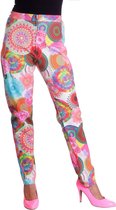 Hippie Kostuum | Spirit Flower Broek Multi Vrouw | Maat 46 | Carnaval kostuum | Verkleedkleding