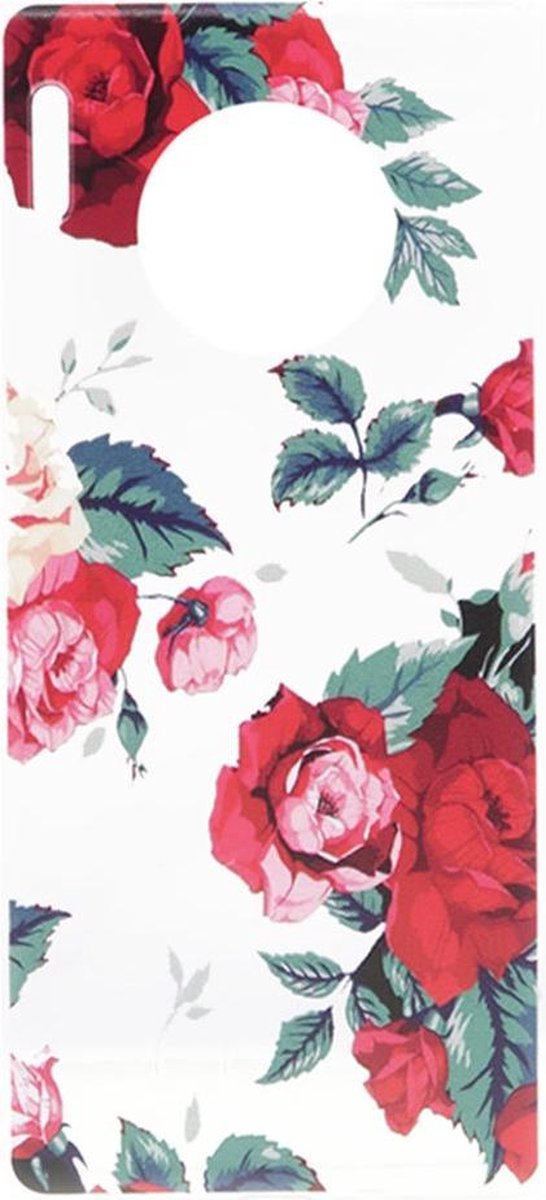 Shop4 - Geschikt voor Huawei Mate 30 Pro Hoesje - Zachte Back Case Rozen Transparant