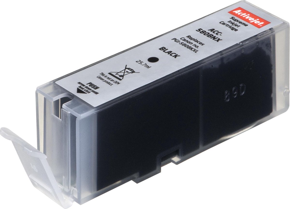 Activejet ACC-580BNX inkt (vervanging van PGI-580Bk XL; Supreme; 25,7 ml; zwart)