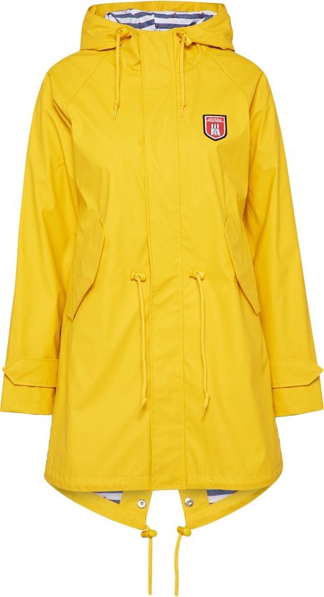 Derbe regenjas Travel Friese Striped geel met marinelook 36