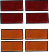 Reflector, 4 stuks, rood, achter, 105 x 55 mm