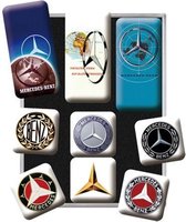 Mercedes-Benz Logo Evolutie - Magneet Set met 9 Magneten