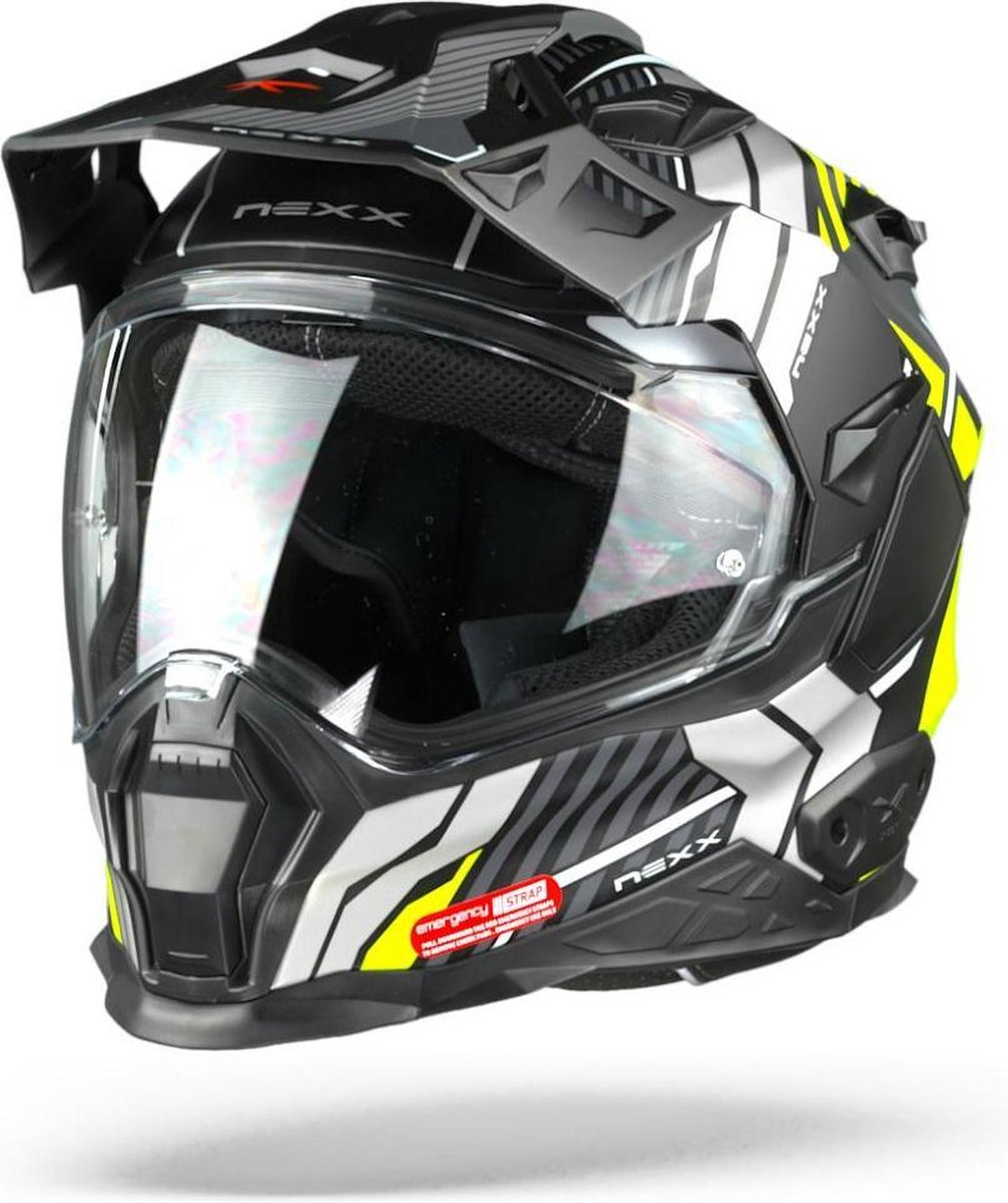 Nexx X.WED2 Wild Country Black Neon Yellow Matt Integraalhelm - Motorhelm - Maat XXL