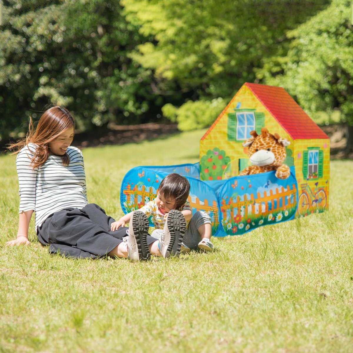 Relaxdays Piscine à Balles Verte Jungle Pour Bébé - 50 Balles Colorées - Tente Jeu Pop Up 80x80x29 Cm