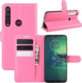 Book Case - Motorola Moto G8 Plus Hoesje - Roze