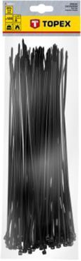 Tie Rips Kabelbinders / Tie-rips 3,6 x 300 mm ZWART, 100 stuks | bol.com