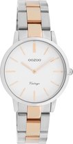 OOZOO Vintage series - Zilveren horloge met zilveren/rosé gouden roestvrijstalen armband - C20045 - Ø34