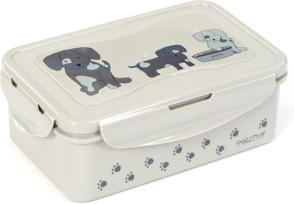 Goedkoopste Smallstuff Lunchbox Hondjes 18 X 11 X 7 Cm Grijs/wit