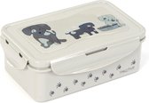 Smallstuff Lunchbox Hondjes 18 X 11 X 7 Cm Grijs/wit