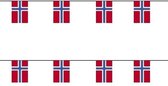 2x Papieren slingers Noorwegen - Feestversiering/decoratie landen thema - Noorse vlag