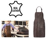 Lederen BBQ - Hobby schort - Echt Leer - Real Leather - Barbecue - Donkerbruin