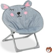 Relaxdays kinderstoel moon chair - relaxstoel voor kinderen - campingstoel - inklapbaar - muis