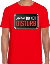 Please do not disturb fun tekst t-shirt rood voor heren XL