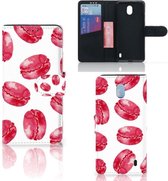 Magnétique Etui Housse pour Nokia 1 Plus Portefeuille Macarons Roses