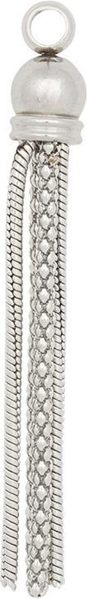 iXXXi Charm Kwastje 2 Snake en 2 Popcorn Zilver