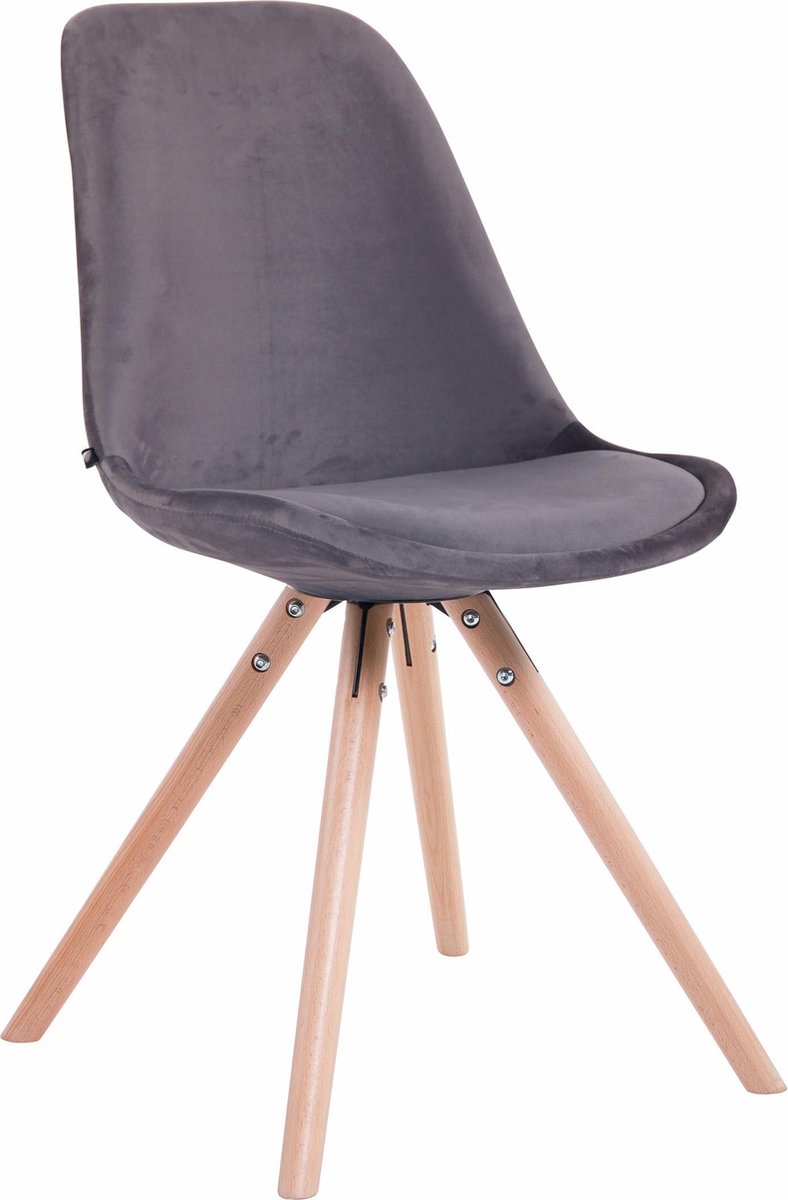 CLP Toulouse - Eetkamerstoel - Rond frame - Fluweel donkergrijs natura