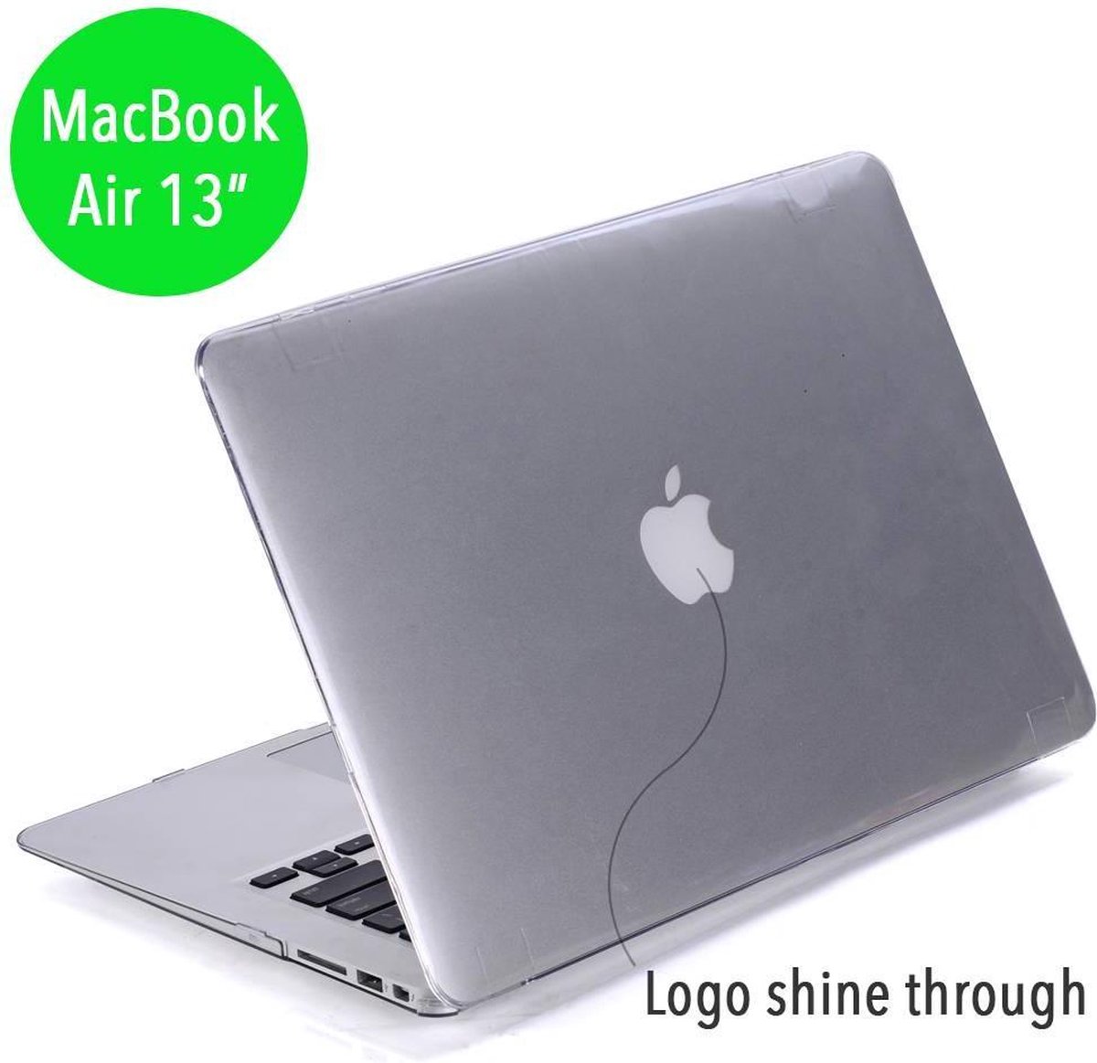 Lunso Geschikt voor MacBook Air 13 inch (2010-2017) cover hoes - case - Glanzend Transparant
