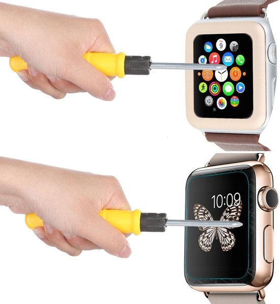 Protecteur d'écran en Tempered Glass 3D à couverture complète de 38 mm pour Apple Watch / iWatch 2 bord doré